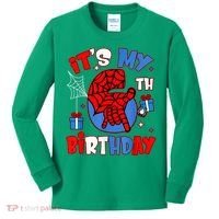 It'S My 6th Birthday Spider Theme Party Boy Birthday Present Kids Long Sleeve Shirt thumb 0