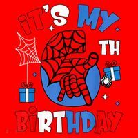It'S My 6th Birthday Spider Theme Party Boy Birthday Present Santa Hat thumb 1