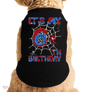 Its My 6th Birthday Spider Web 6 Year Old Doggie Tank