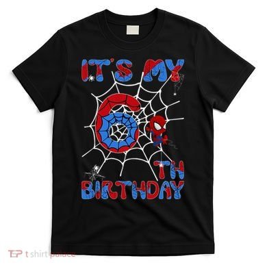 Its My 6th Birthday Spider Web 6 Year Old T-Shirt
