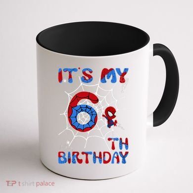 Its My 6th Birthday Spider Web 6 Year Old Coffee Mug back