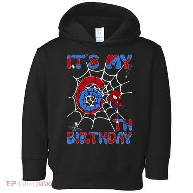 Its My 6th Birthday Spider Web 6 Year Old Toddler Hoodie