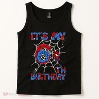 Its My 6th Birthday Spider Web 6 Year Old Tank Top thumb 2