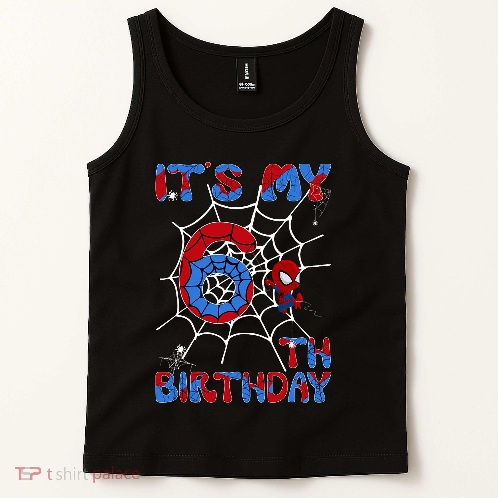 Its My 6th Birthday Spider Web 6 Year Old Tank Top