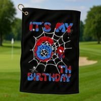 Its My 6th Birthday Spider Web 6 Year Old Golf Towel thumb 1