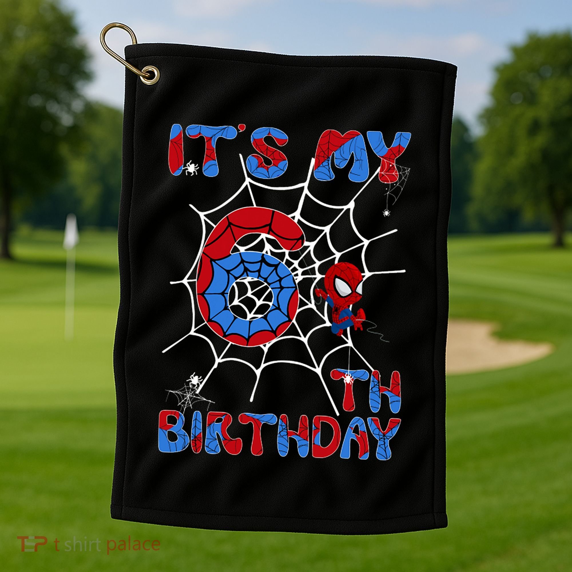 Its My 6th Birthday Spider Web 6 Year Old Golf Towel