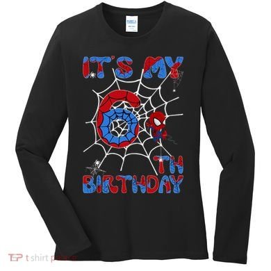 Its My 6th Birthday Spider Web 6 Year Old Women's Long Sleeve Shirt