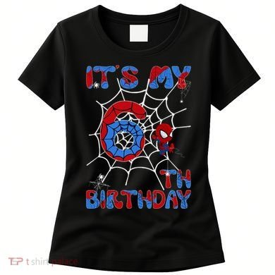 Its My 6th Birthday Spider Web 6 Year Old Women's T-Shirt