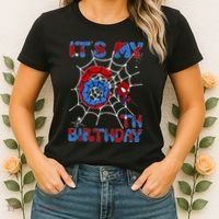 Its My 6th Birthday Spider Web 6 Year Old Women's T-Shirt thumb 2
