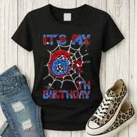 Its My 6th Birthday Spider Web 6 Year Old Women's T-Shirt thumb 3