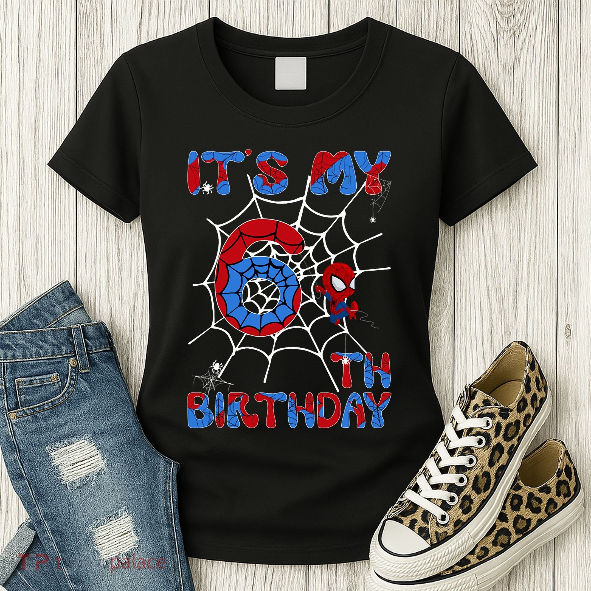 Its My 6th Birthday Spider Web 6 Year Old Women's T-Shirt