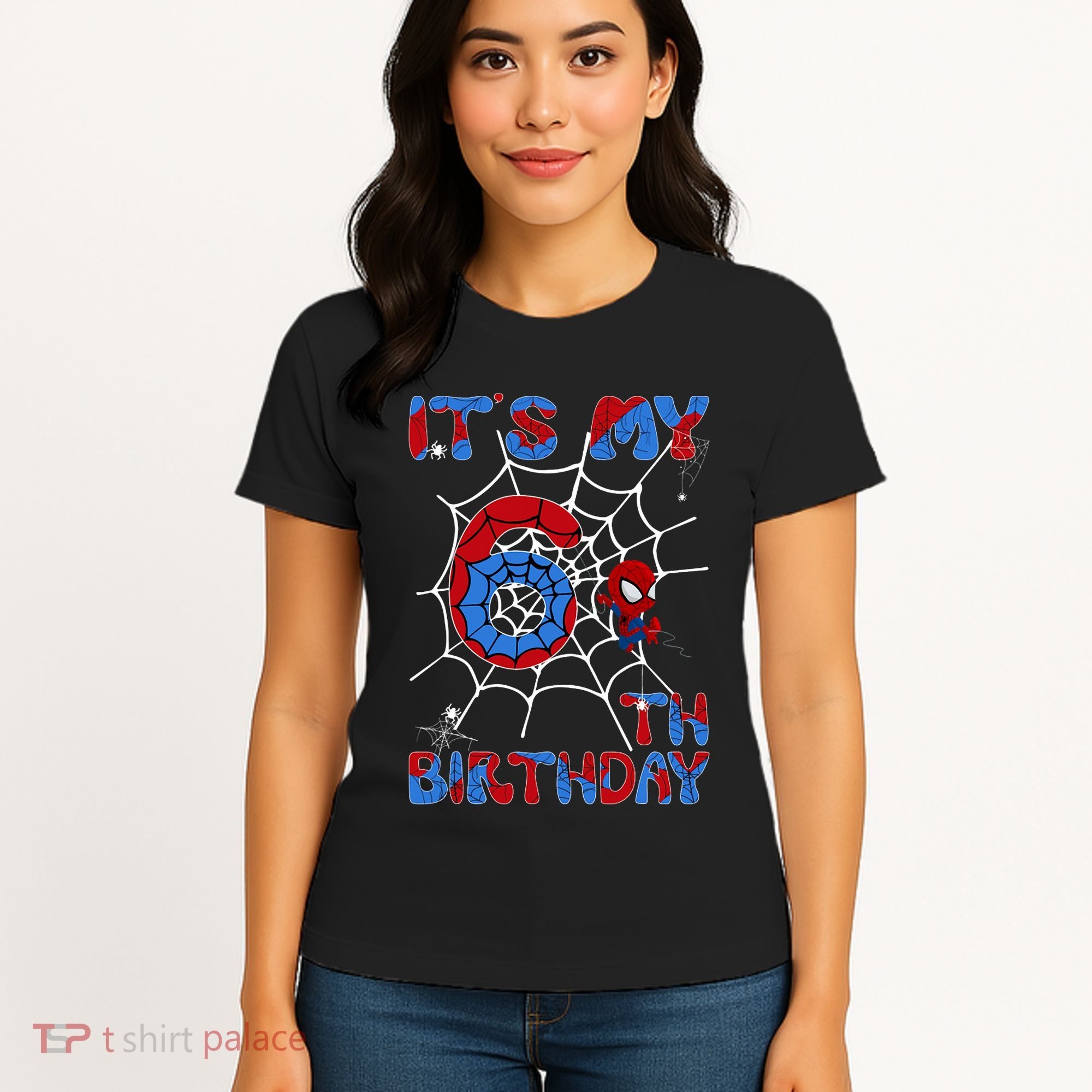 Its My 6th Birthday Spider Web 6 Year Old Women's T-Shirt