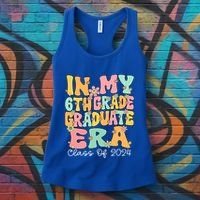 In My 6th Grade Graduate Era Groovy Last Day Of Sixth Grade Cute Gift Women's Tank Top thumb 3