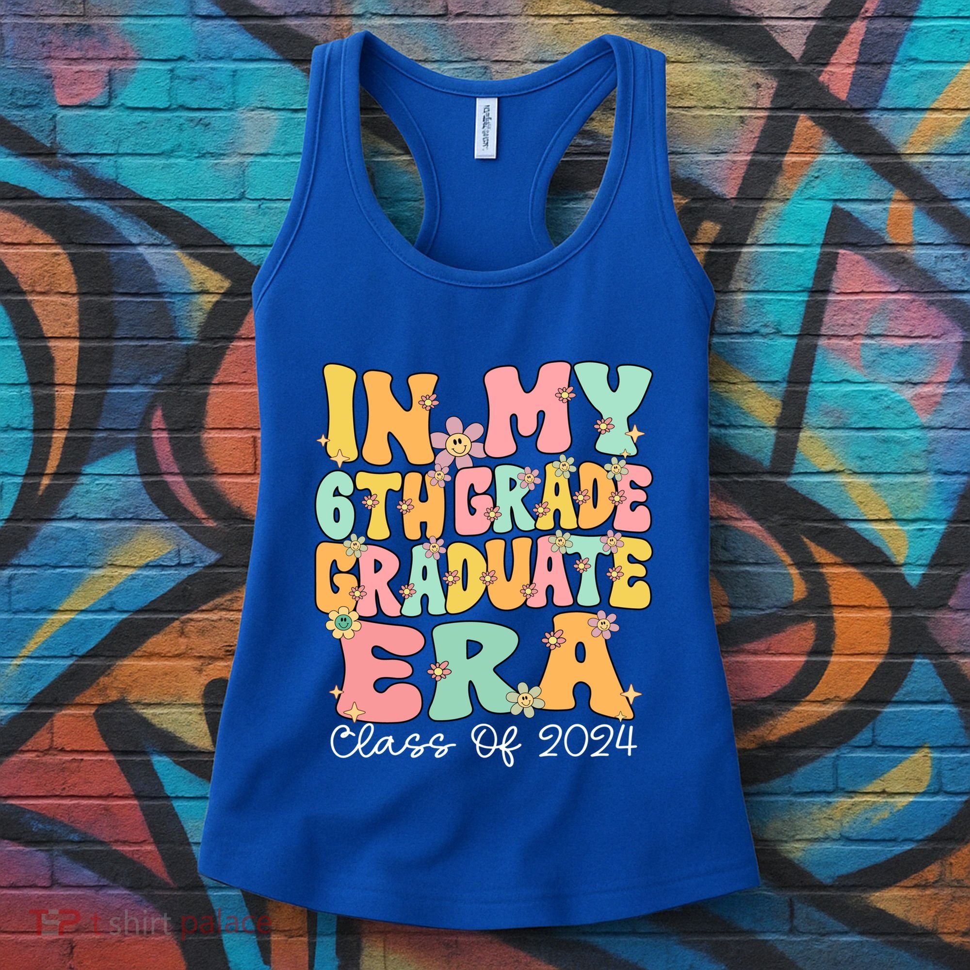 In My 6th Grade Graduate Era Groovy Last Day Of Sixth Grade Cute Gift Women's Tank Top
