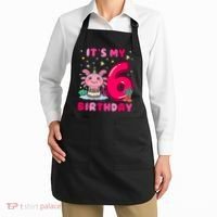 It's My 6th Birthday Girl 6 Years Old Birthday Axolotl Apron thumb 2
