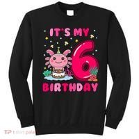 It's My 6th Birthday Girl 6 Years Old Birthday Axolotl Sweatshirt thumb 0
