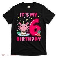 It's My 6th Birthday Girl 6 Years Old Birthday Axolotl T-Shirt thumb 0