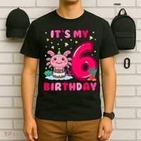 It's My 6th Birthday Girl 6 Years Old Birthday Axolotl T-Shirt thumb 6
