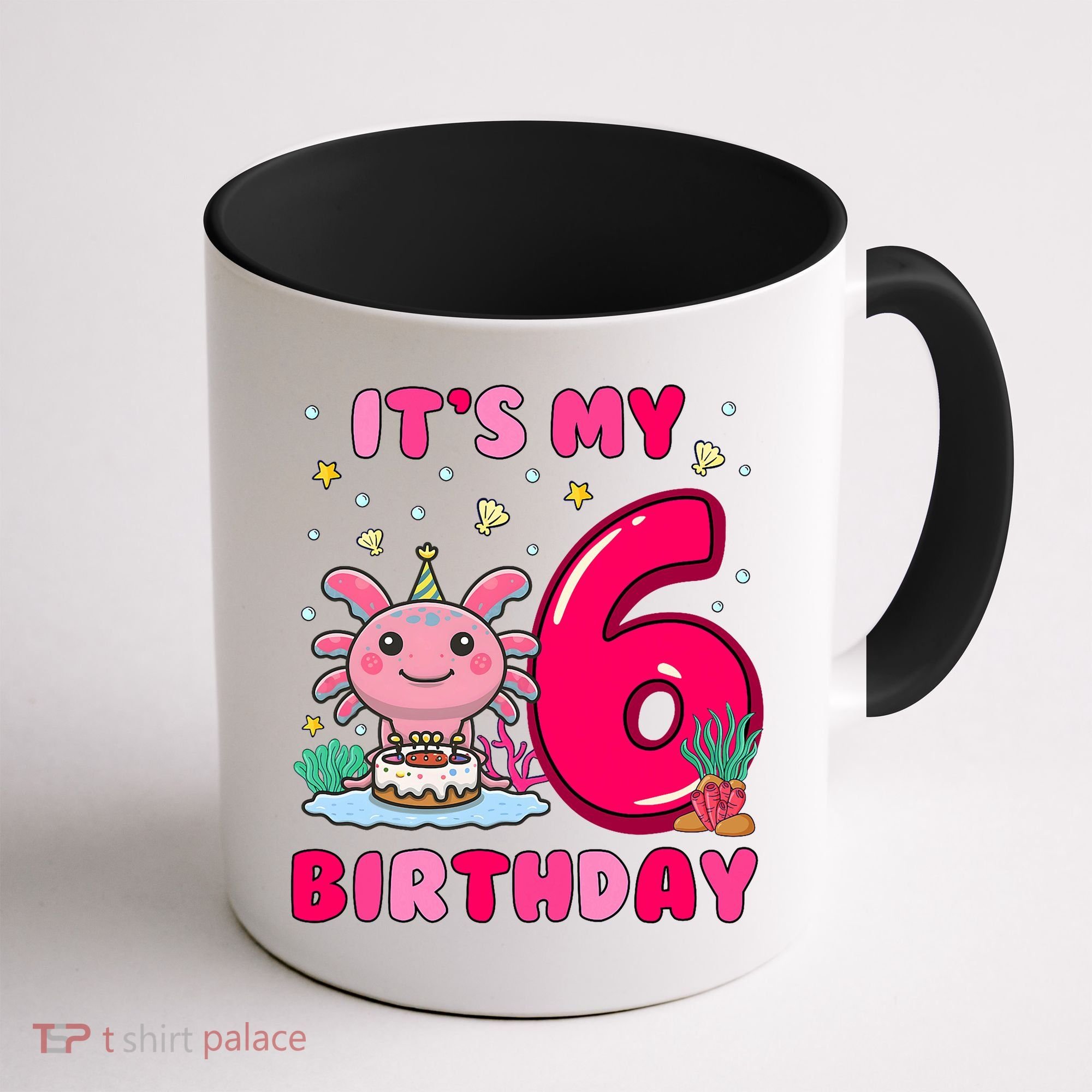 It's My 6th Birthday Girl 6 Years Old Birthday Axolotl Coffee Mug
