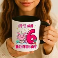 It's My 6th Birthday Girl 6 Years Old Birthday Axolotl Coffee Mug thumb 3