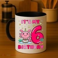 It's My 6th Birthday Girl 6 Years Old Birthday Axolotl Coffee Mug thumb 4