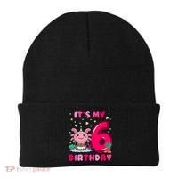 It's My 6th Birthday Girl 6 Years Old Birthday Axolotl Beanie thumb 0