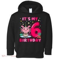 It's My 6th Birthday Girl 6 Years Old Birthday Axolotl Toddler Hoodie thumb 0