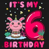 It's My 6th Birthday Girl 6 Years Old Birthday Axolotl Visor thumb 3