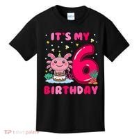 It's My 6th Birthday Girl 6 Years Old Birthday Axolotl Kids T-Shirt thumb 0