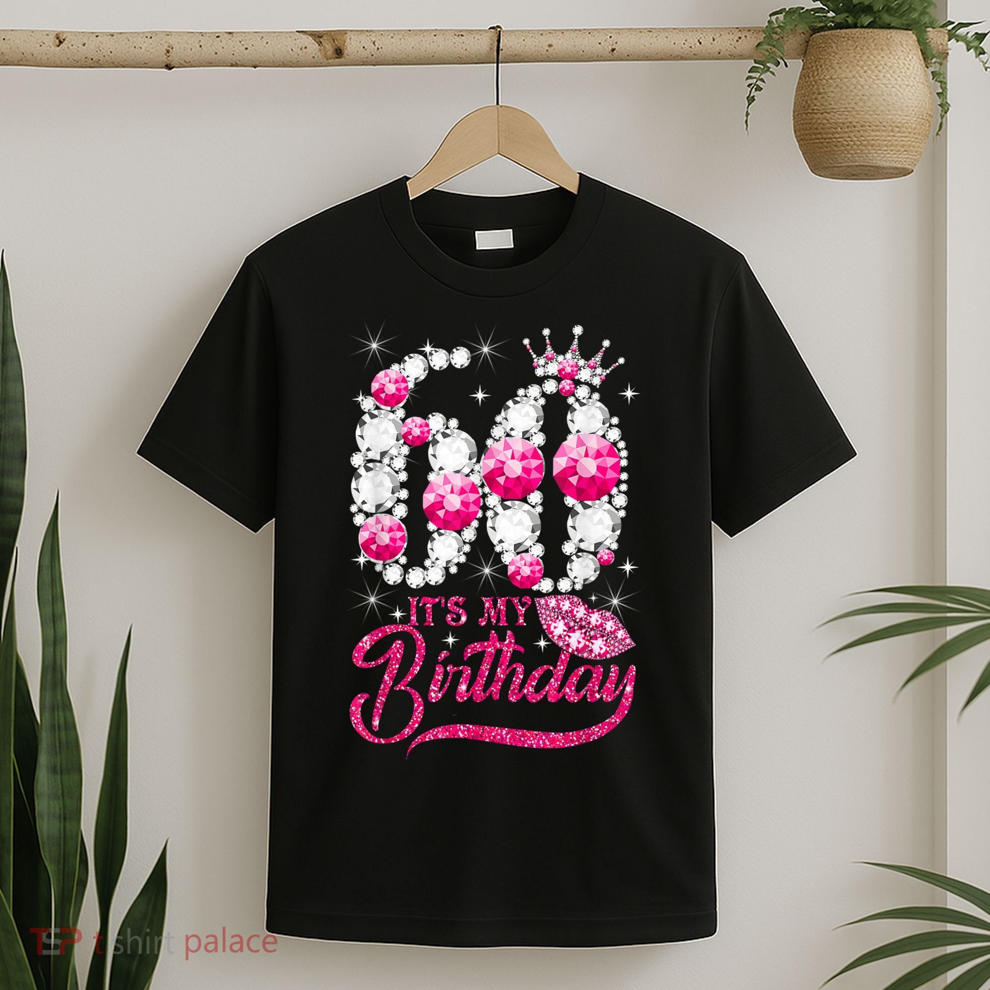 It's My 60th Birthday Cute Gift Queen 60 Years Old Shoes Crown Diamond Gift T-Shirt