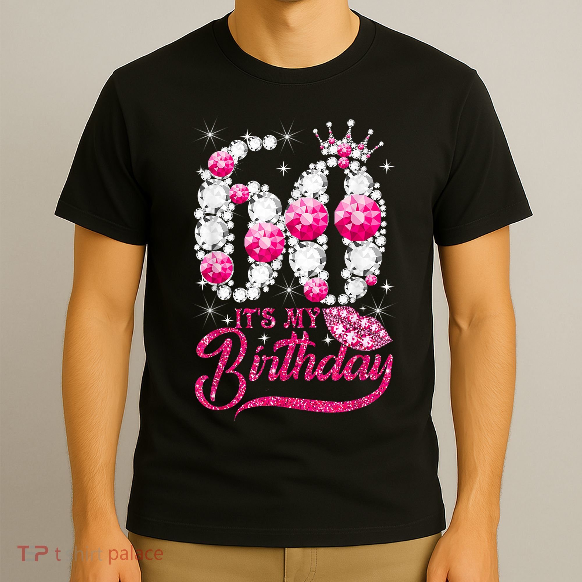 It's My 60th Birthday Cute Gift Queen 60 Years Old Shoes Crown Diamond Gift T-Shirt
