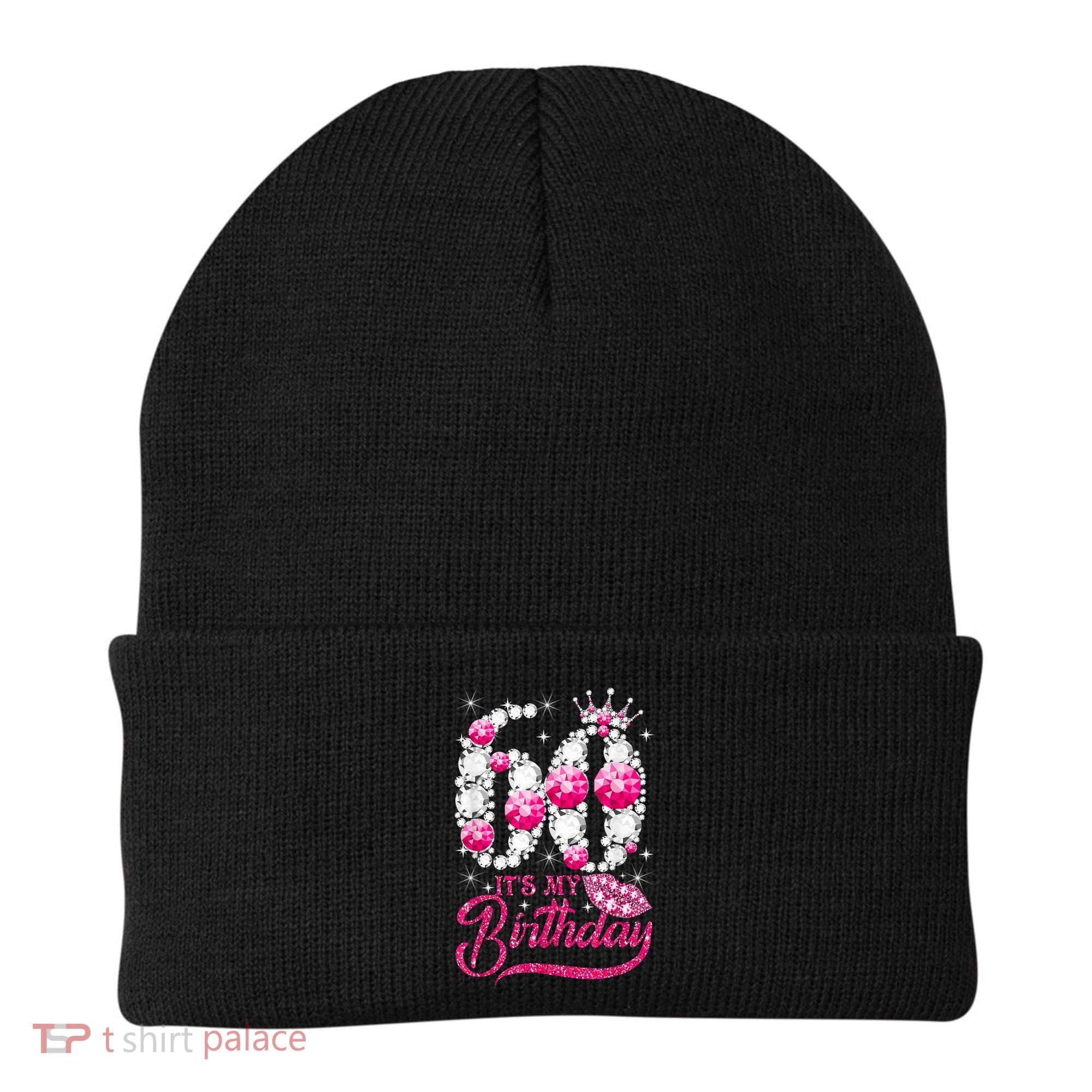 It's My 60th Birthday Cute Gift Queen 60 Years Old Shoes Crown Diamond Gift Beanie