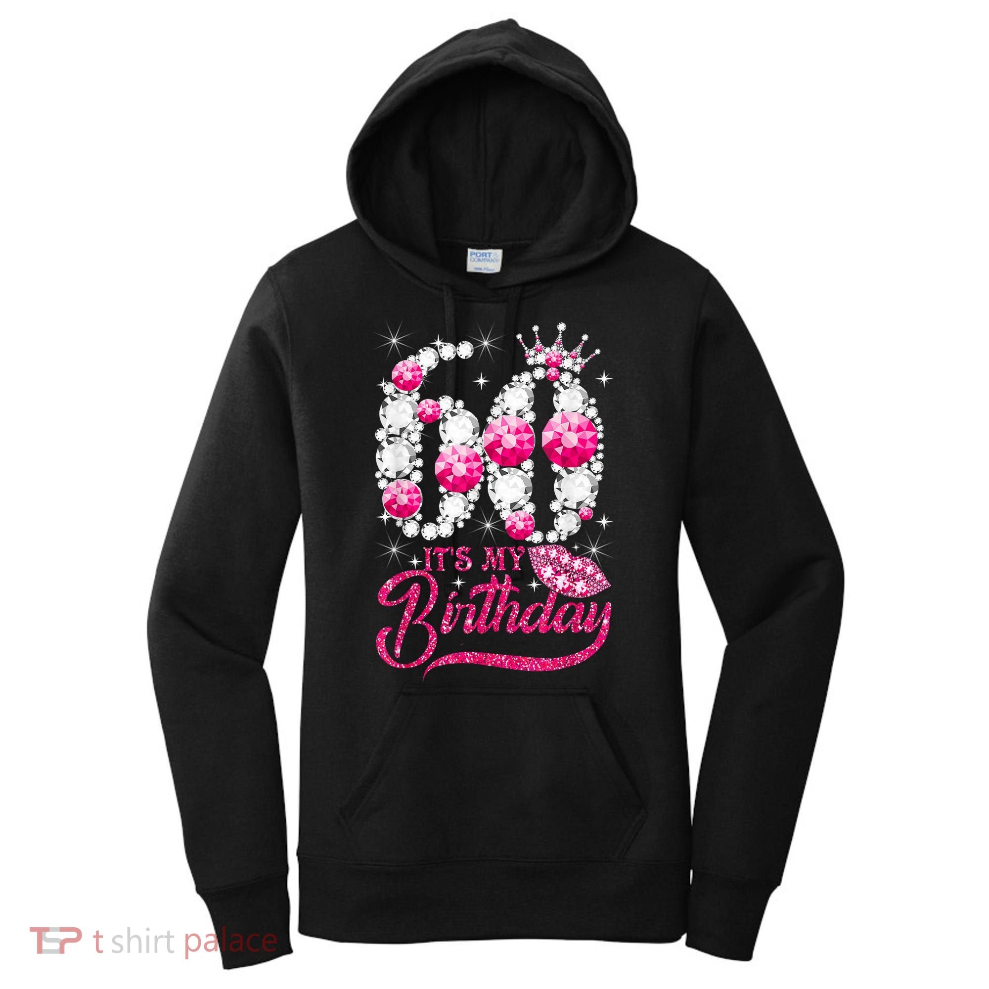 It's My 60th Birthday Cute Gift Queen 60 Years Old Shoes Crown Diamond Gift Women's Hoodie