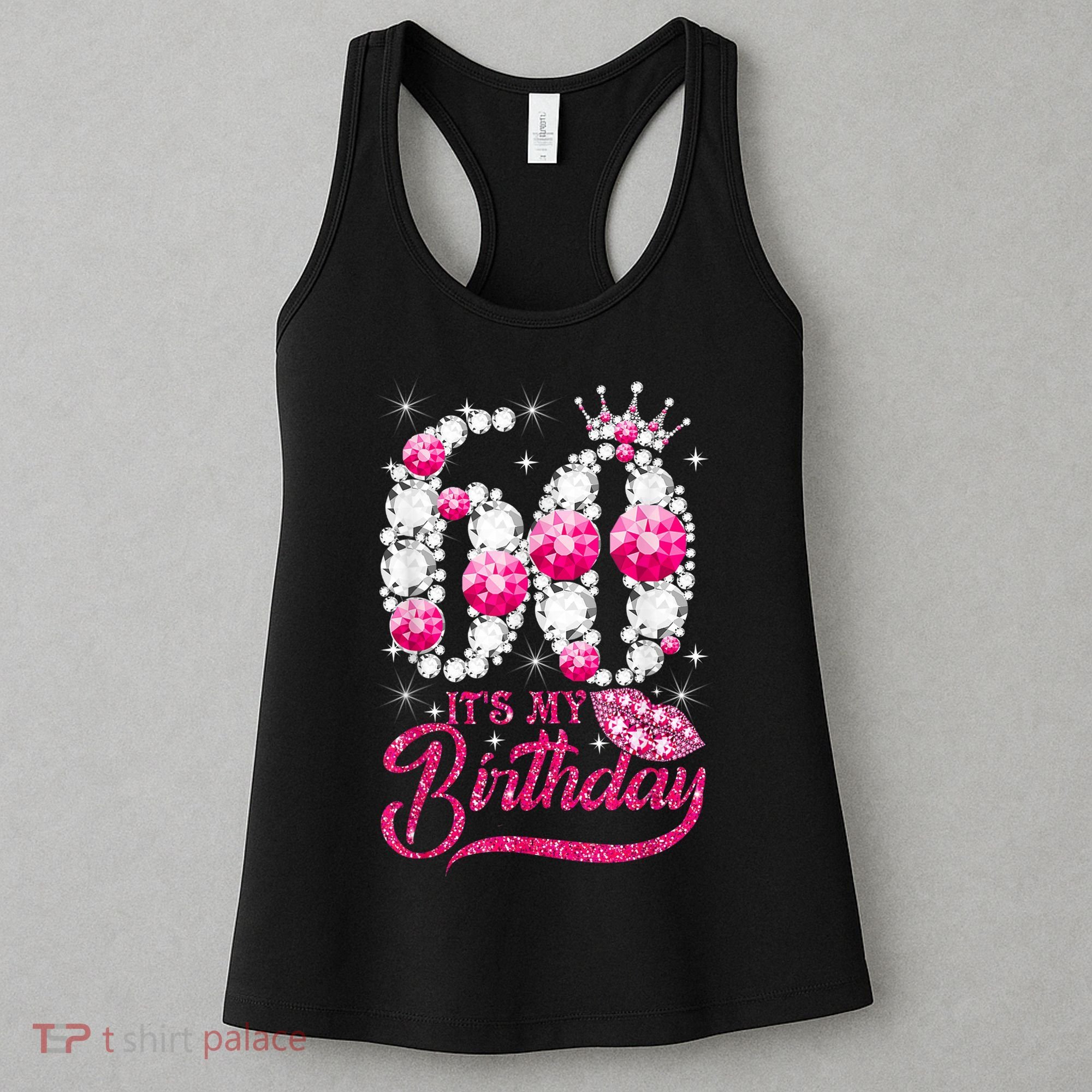 It's My 60th Birthday Cute Gift Queen 60 Years Old Shoes Crown Diamond Gift Women's Tank Top