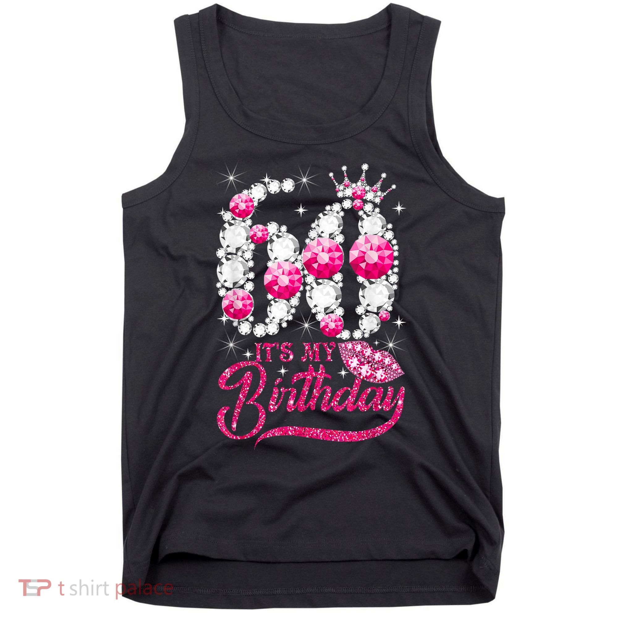 It's My 60th Birthday Cute Gift Queen 60 Years Old Shoes Crown Diamond Gift Tank Top