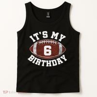 It's My 6th Birthday Boy 6 Year Old Football Player Tank Top thumb 2