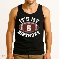 It's My 6th Birthday Boy 6 Year Old Football Player Tank Top thumb 3