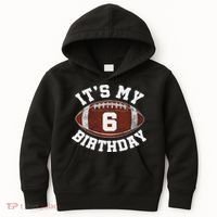 It's My 6th Birthday Boy 6 Year Old Football Player Kids Hoodie thumb 0