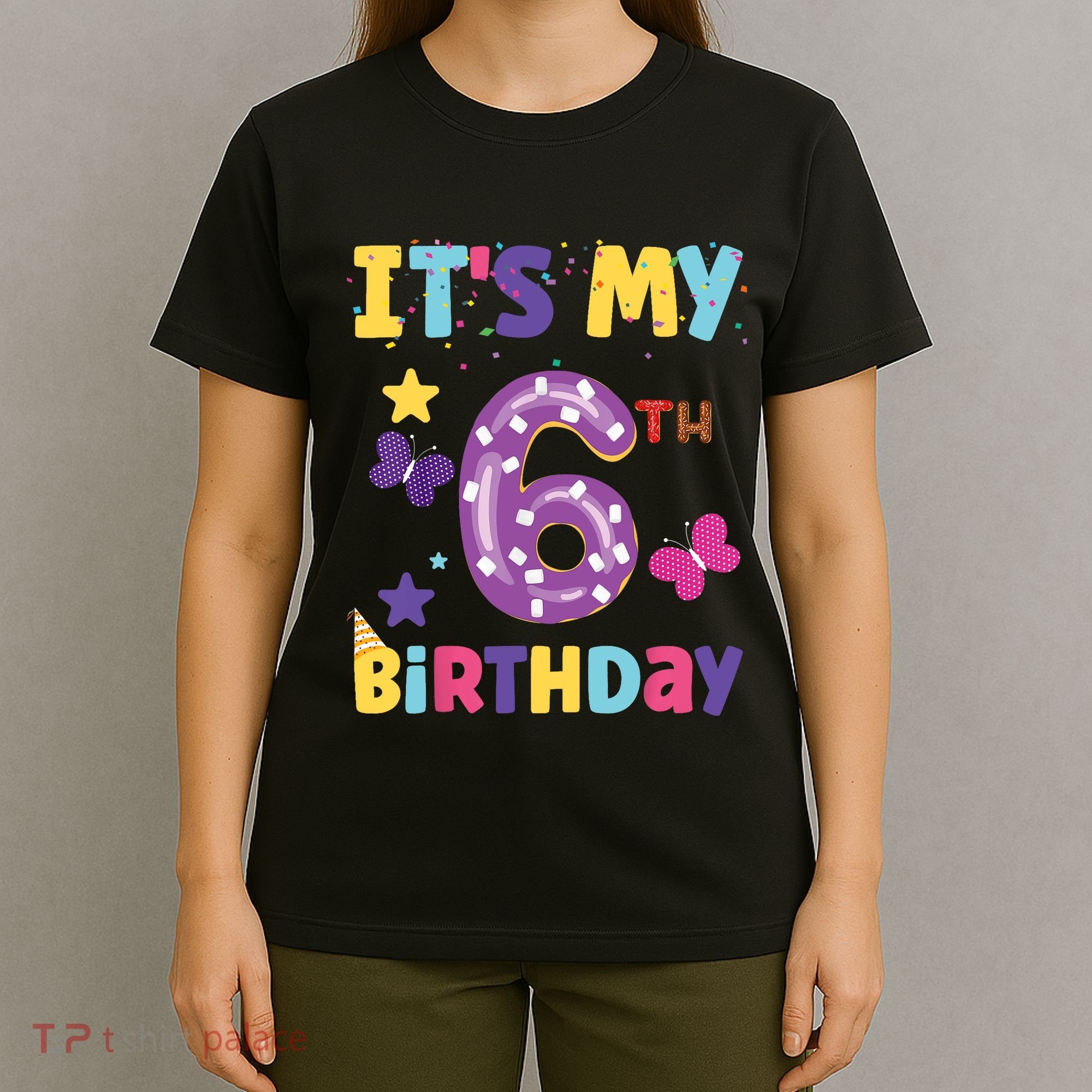 Its My 6th Birthday Sweet Dunat Girl Funny 6 Year Old T-Shirt