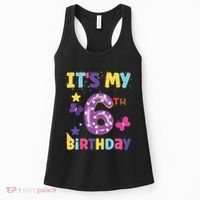 Its My 6th Birthday Sweet Dunat Girl Funny 6 Year Old Women's Tank Top thumb 0