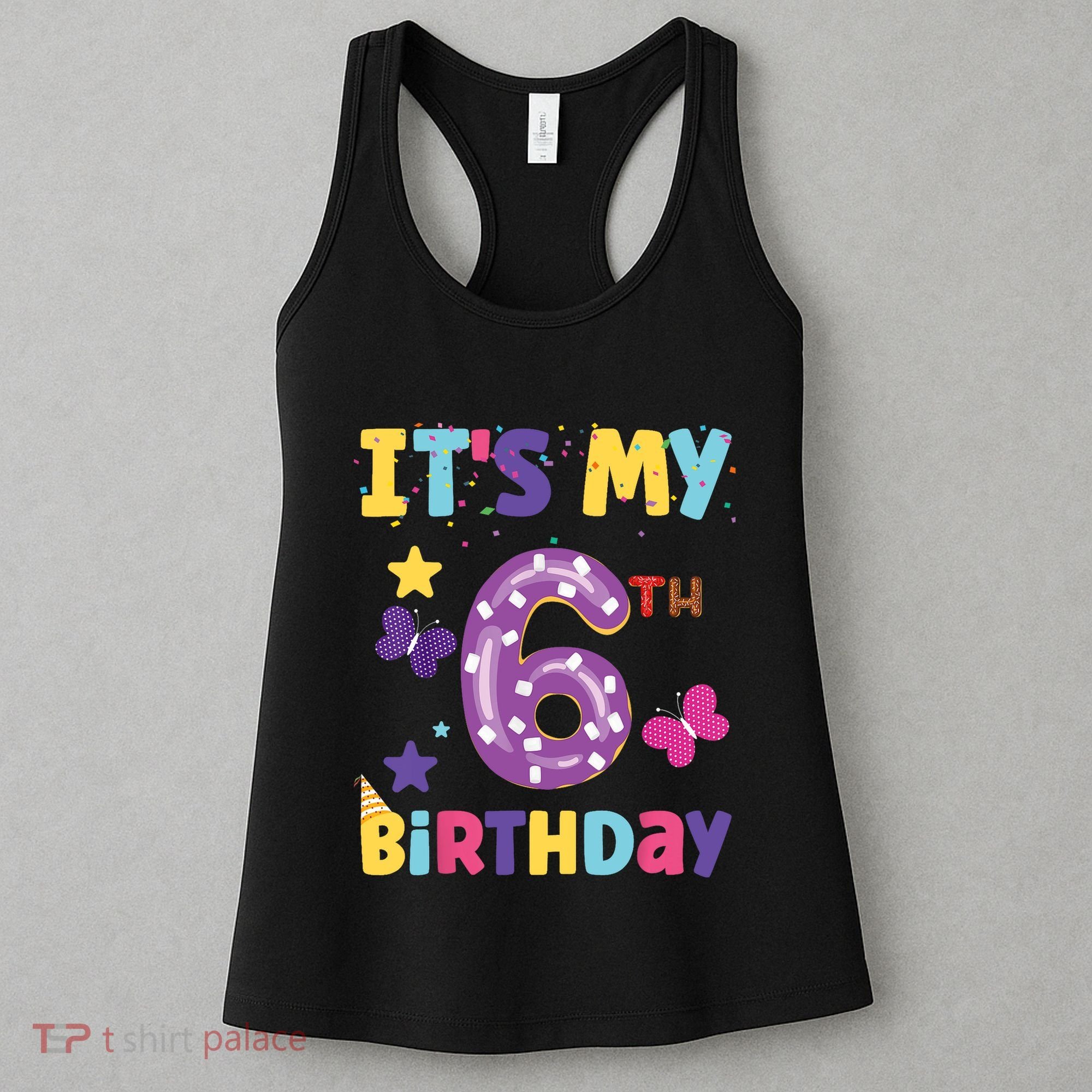 Its My 6th Birthday Sweet Dunat Girl Funny 6 Year Old Women's Tank Top