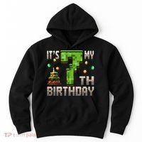 It'S My 7th Birthday 7 Year Old Gamer Pixel Birthday Boy Hoodie thumb 0