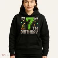 It'S My 7th Birthday 7 Year Old Gamer Pixel Birthday Boy Hoodie thumb 5