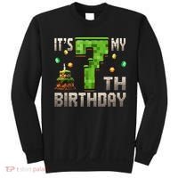 It'S My 7th Birthday 7 Year Old Gamer Pixel Birthday Boy Sweatshirt thumb 0