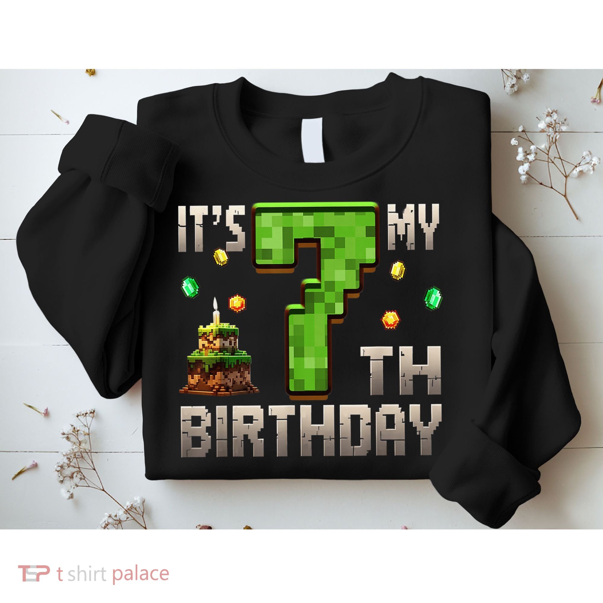 It'S My 7th Birthday 7 Year Old Gamer Pixel Birthday Boy Sweatshirt