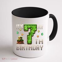 It'S My 7th Birthday 7 Year Old Gamer Pixel Birthday Boy Coffee Mug thumb 1