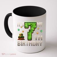It'S My 7th Birthday 7 Year Old Gamer Pixel Birthday Boy Coffee Mug thumb 0