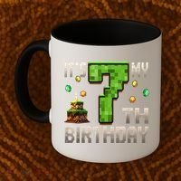 It'S My 7th Birthday 7 Year Old Gamer Pixel Birthday Boy Coffee Mug thumb 2