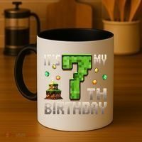 It'S My 7th Birthday 7 Year Old Gamer Pixel Birthday Boy Coffee Mug thumb 4