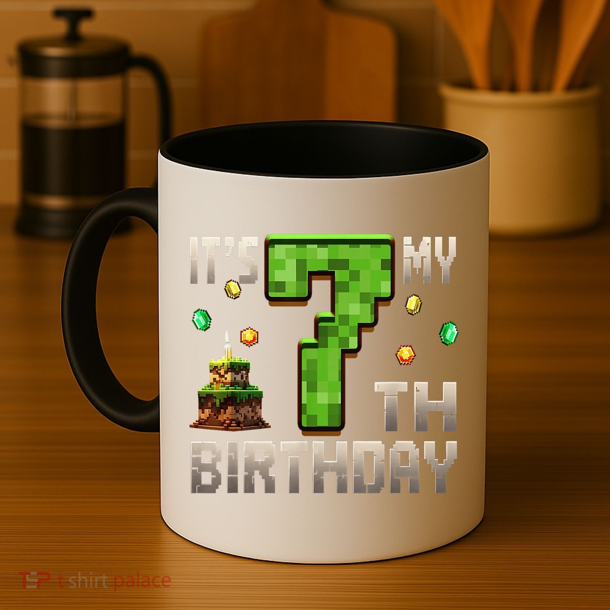 It'S My 7th Birthday 7 Year Old Gamer Pixel Birthday Boy Coffee Mug